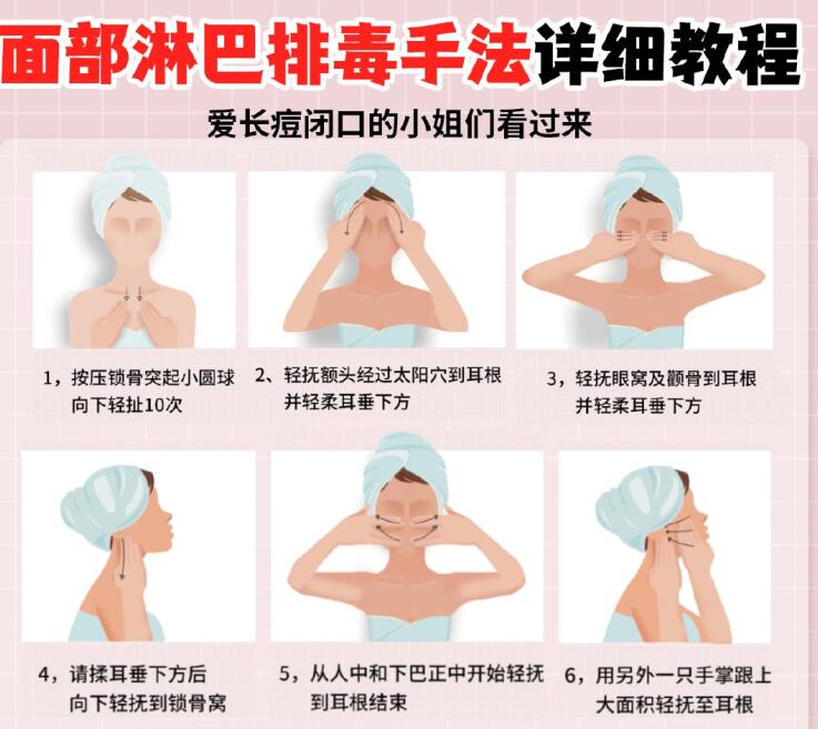 面部淋巴排毒教程，南寧美容教程分享