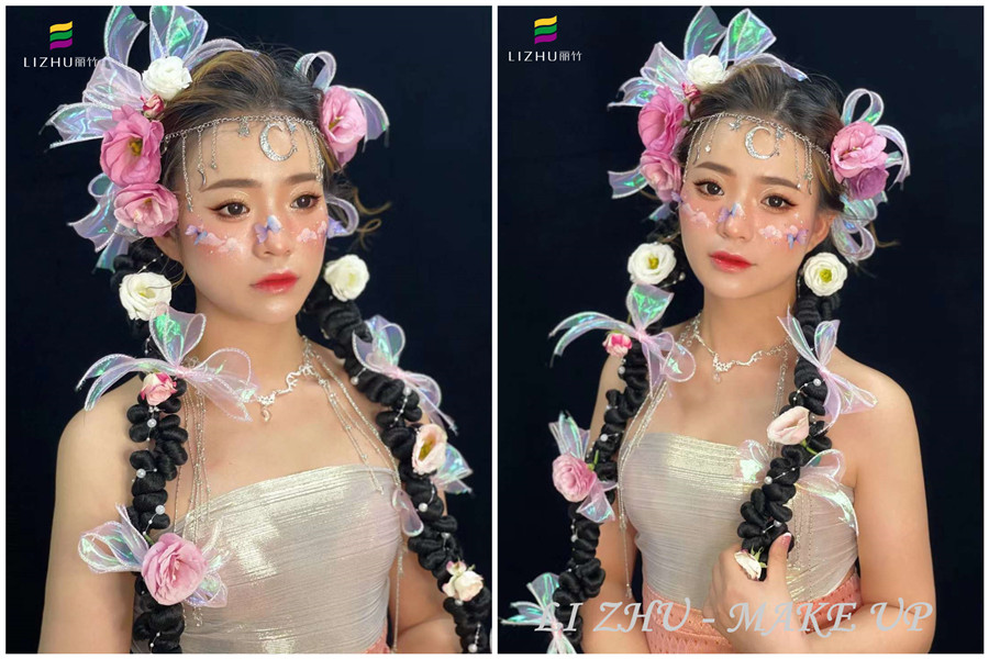 哈尼甜心風造型，南寧創(chuàng)意彩妝學校作品
