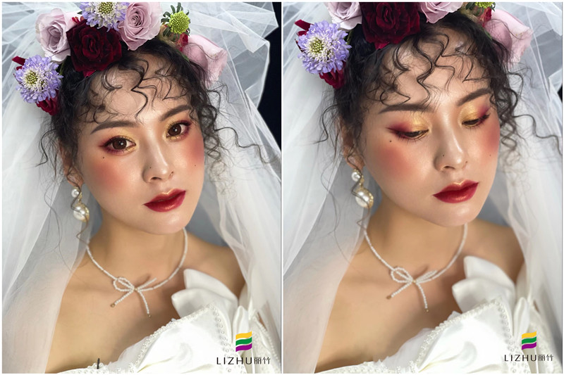 復(fù)古油畫風(fēng)格新娘 ，南寧彩妝學(xué)校新娘妝作品