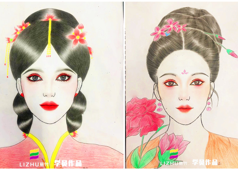 化妝美人圖欣賞，廣西化妝師美妝師學校作品