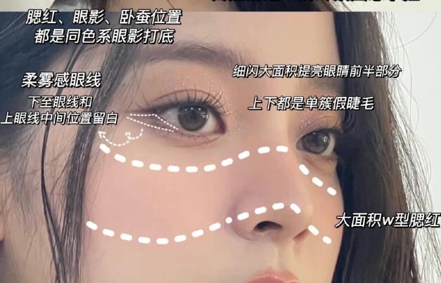 釣系眼妝教程，廣西彩妝美妝學(xué)校整理好了