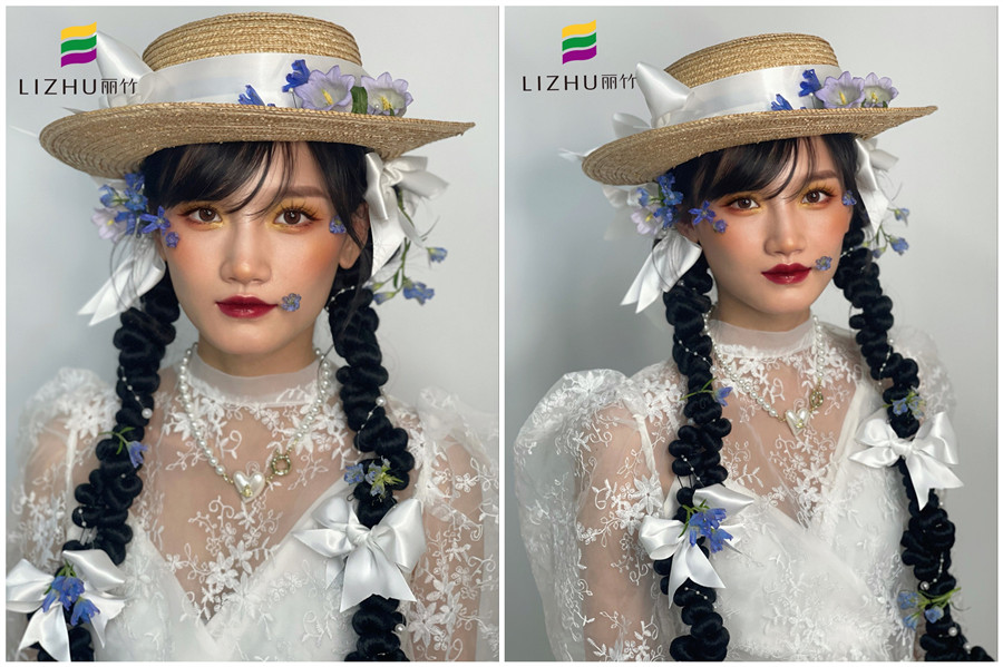 禮帽花樣新娘造型，廣西形象化妝班作品