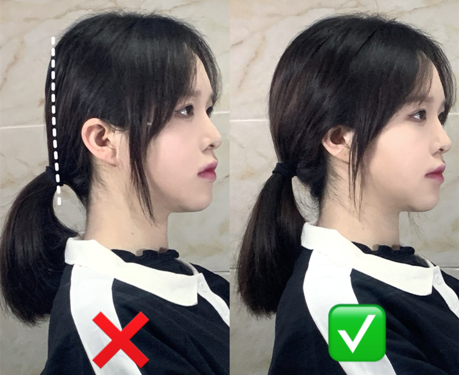 你扁頭低馬尾扎法教程，南寧化妝扎發(fā)學校教你