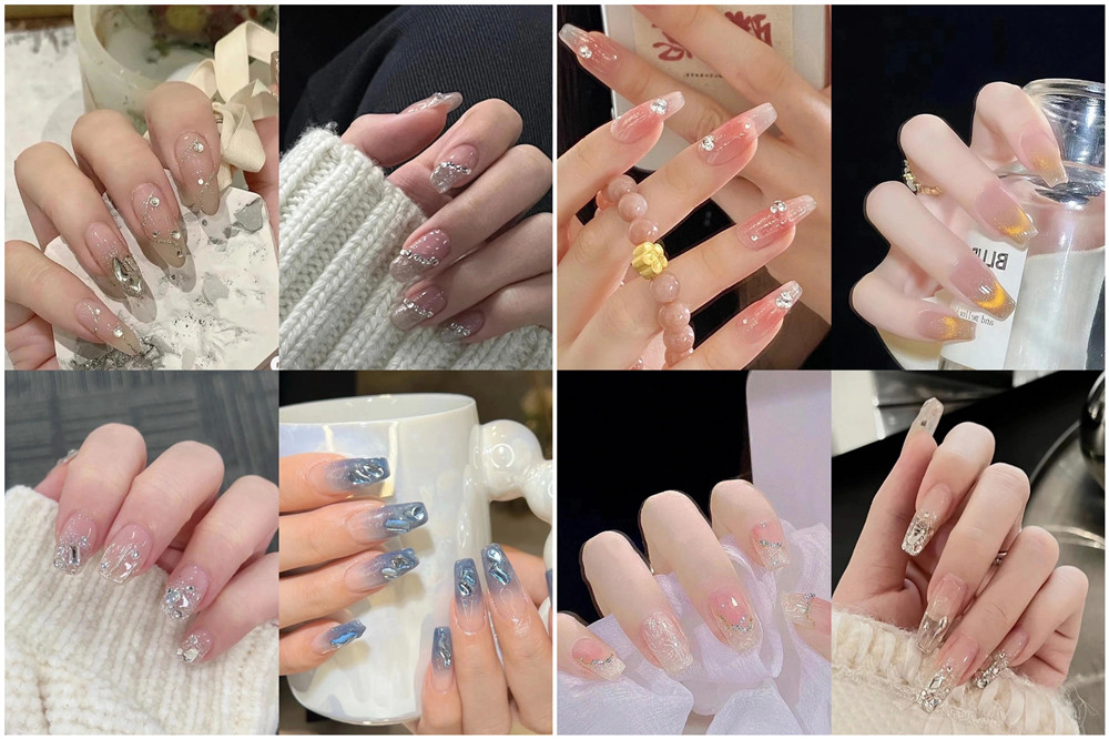 碎鉆美甲，南寧美甲款式造型班浪漫推薦