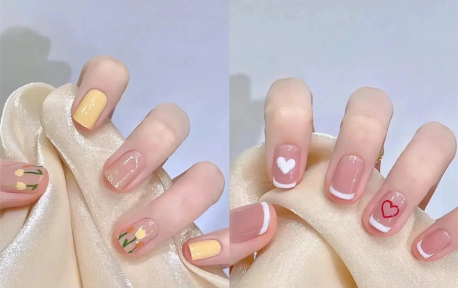 適合本甲的裸色短甲 ???，南寧網(wǎng)紅美甲款式班分享