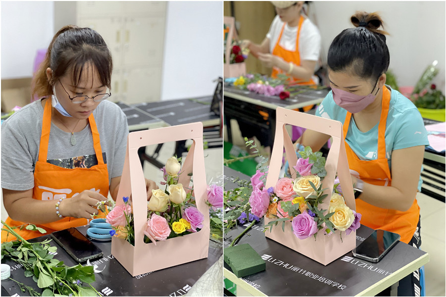 手提花籃的特點(diǎn)，廣西南寧花藝師學(xué)校課件分享