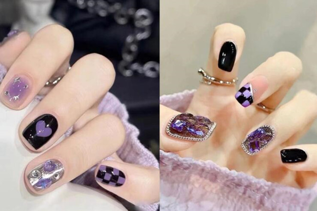 秋冬棋盤格美甲，南寧美甲師推薦