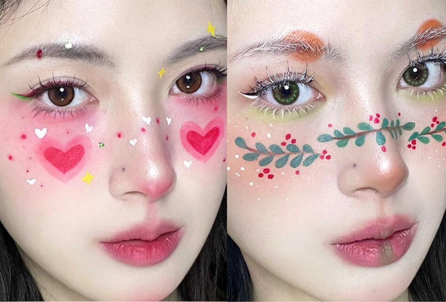 可愛圣誕節(jié)妝容，南寧化妝基礎(chǔ)教學(xué)