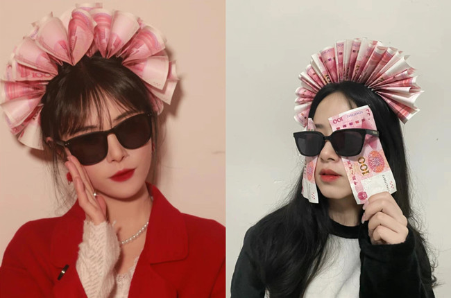  新娘簪錢花創(chuàng)意拍照，廣西彩妝寫真分享