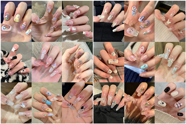 碎鉆美甲，廣西美甲網(wǎng)紅造型班收集