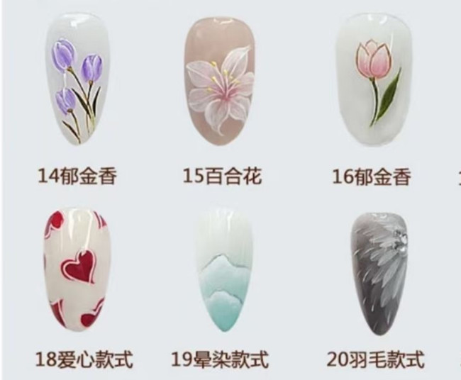 南寧美甲基礎教學：基礎控筆素材