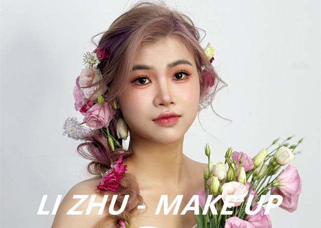 森系鮮花新娘，廣西新娘妝進修學(xué)校作品