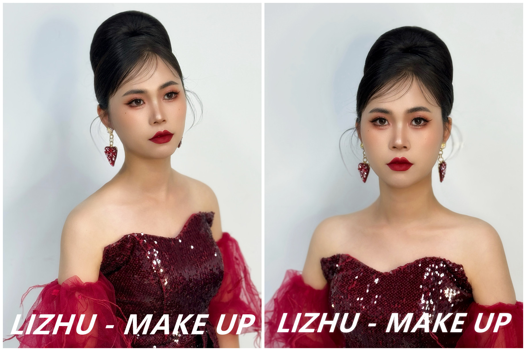 復古簡約禮服造型，南寧影樓彩妝學習作品