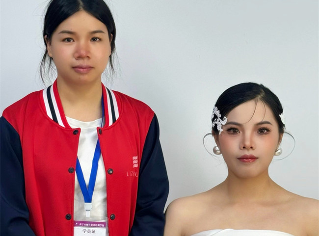 廣西學化妝高彩培訓：蕾絲簡約新娘