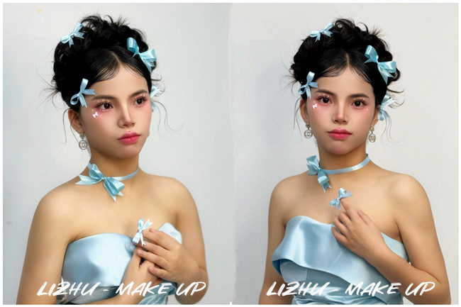 公主蝴蝶結(jié)造型，南寧化妝學(xué)校品課堂作品