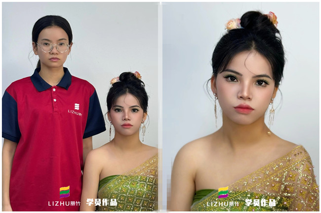 傣族少女寫真，學(xué)專業(yè)彩妝在南寧學(xué)員作品