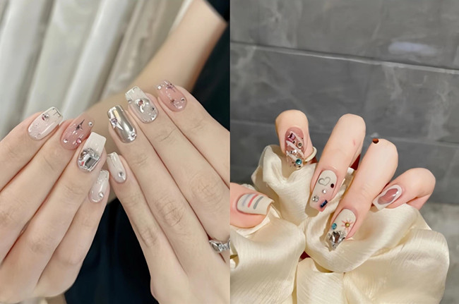 溫柔甜酷風(fēng)美甲，廣西美甲款式培訓(xùn)學(xué)校分享