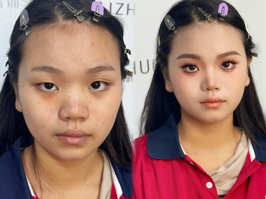 眼皮微調(diào)法的操作步驟，南寧化妝培訓(xùn)真人實(shí)操