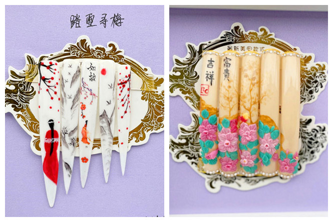 適合新年的國(guó)風(fēng)美甲，廣西職業(yè)教育學(xué)員作品展示