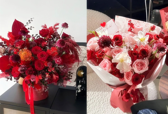 不落俗套新年紅色花束，南寧花藝師學(xué)校推薦