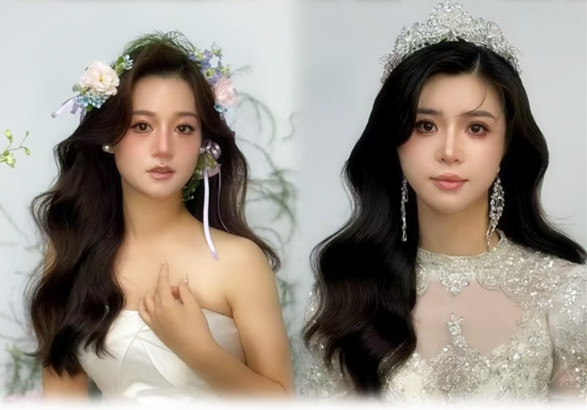 學(xué)員披發(fā)造型合集，廣西化妝彩妝培訓(xùn)進(jìn)修作品