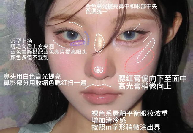 厭世感布偶貓妝容，南寧化妝形象造型學(xué)校分享教程