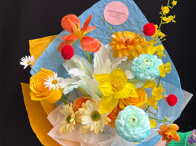 冰淇淋春日花束，南寧花藝插花鮮花學(xué)校浪漫分享