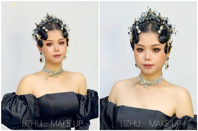 輕奢手推波紋造型， 廣西新娘妝造教學作品