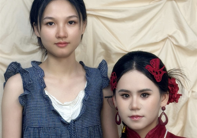 晨袍中式新娘，南寧學(xué)彩妝0基礎(chǔ)作品