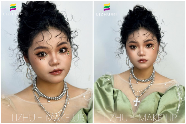 氛圍丸子頭造型，南寧寫(xiě)真化妝師作品