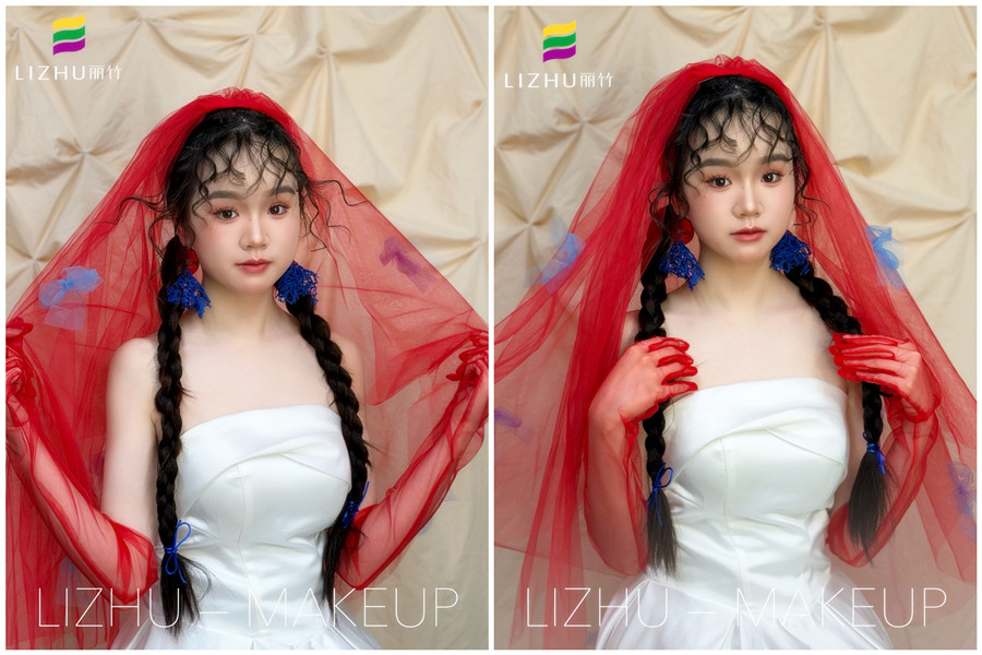 小眾新娘造型，廣西彩妝造型學(xué)校課堂作品