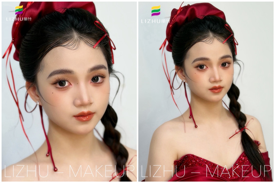 減齡辮子造型，廣西化妝高彩培訓(xùn)作品