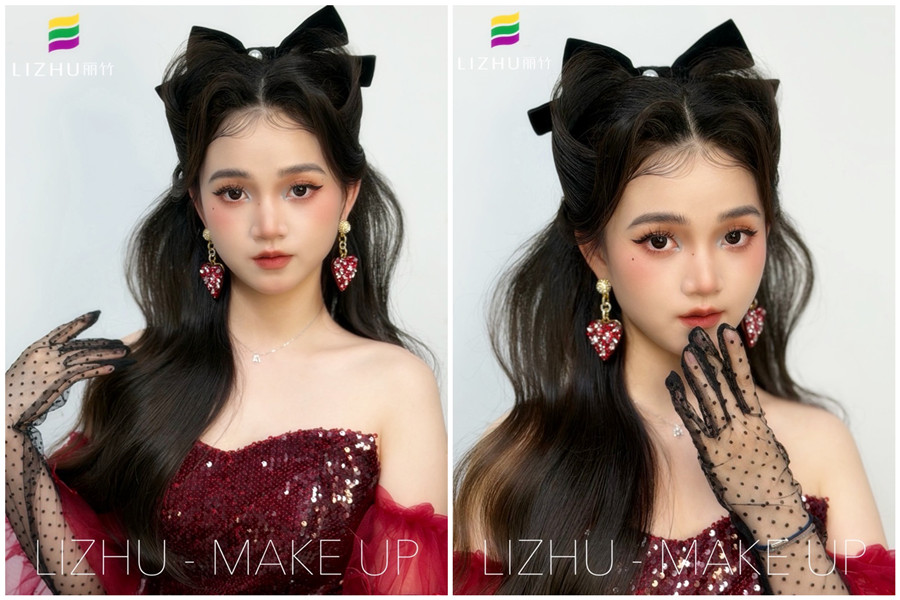 復(fù)古貓耳半披造型，廣西化妝設(shè)計(jì)